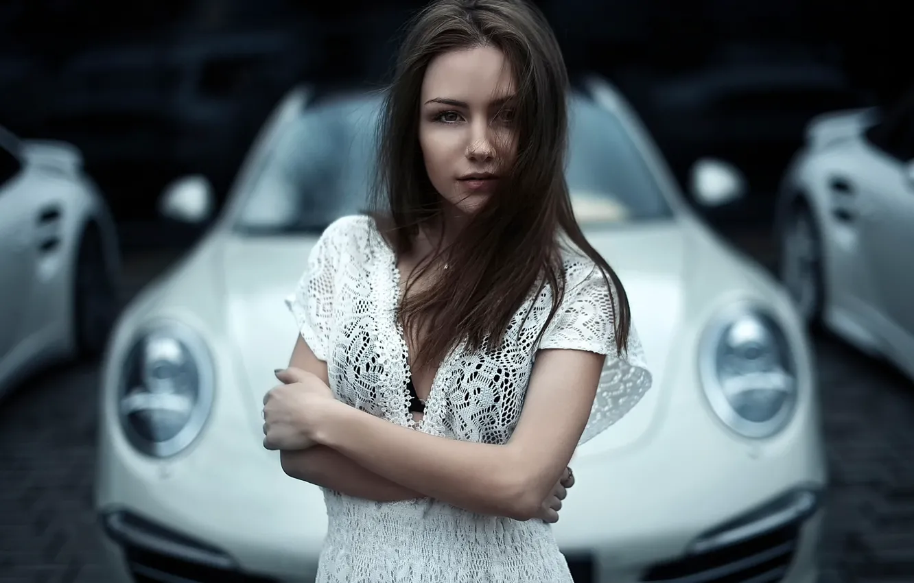 Photo wallpaper auto, the city, background, portrait, Moscow, Porsche 911 GT3, Lera
