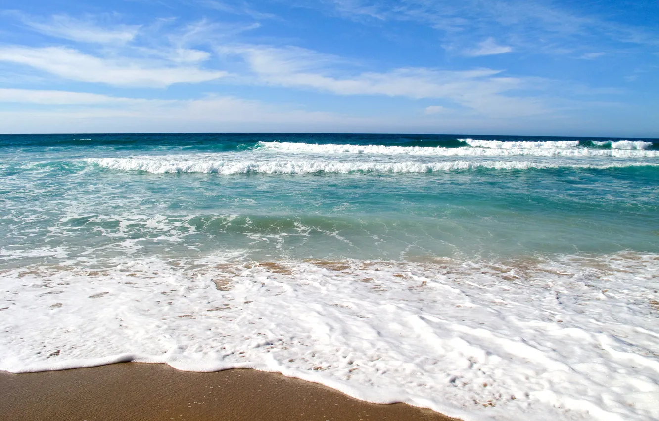 Photo wallpaper sand, sea, wave, beach, summer, the sky, shore, waves