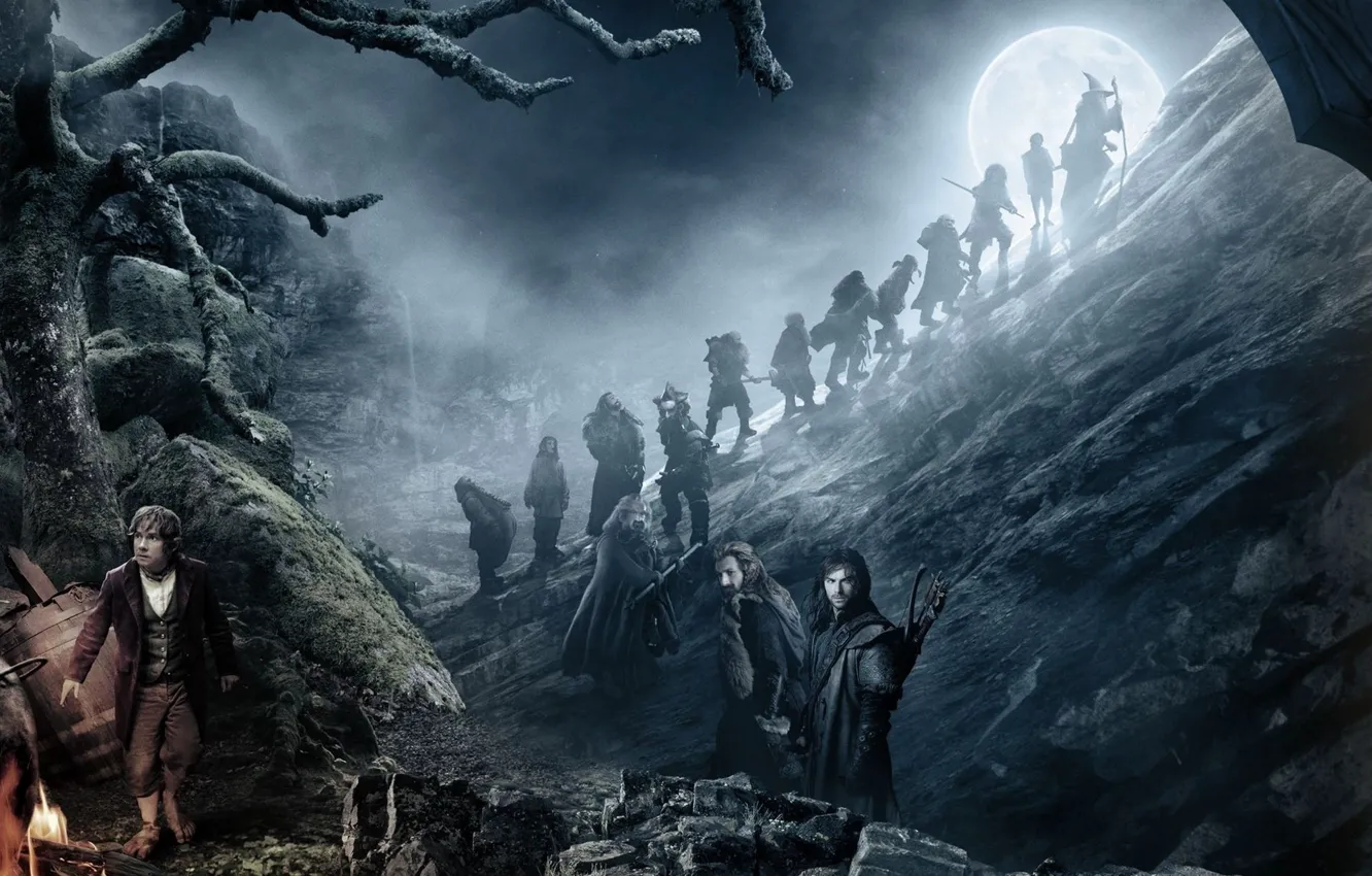 Photo wallpaper dwarves, Keeley, The hobbit, The Hobbit, An unexpected journey, An Unexpected Journey, Gandalf, Bilbo
