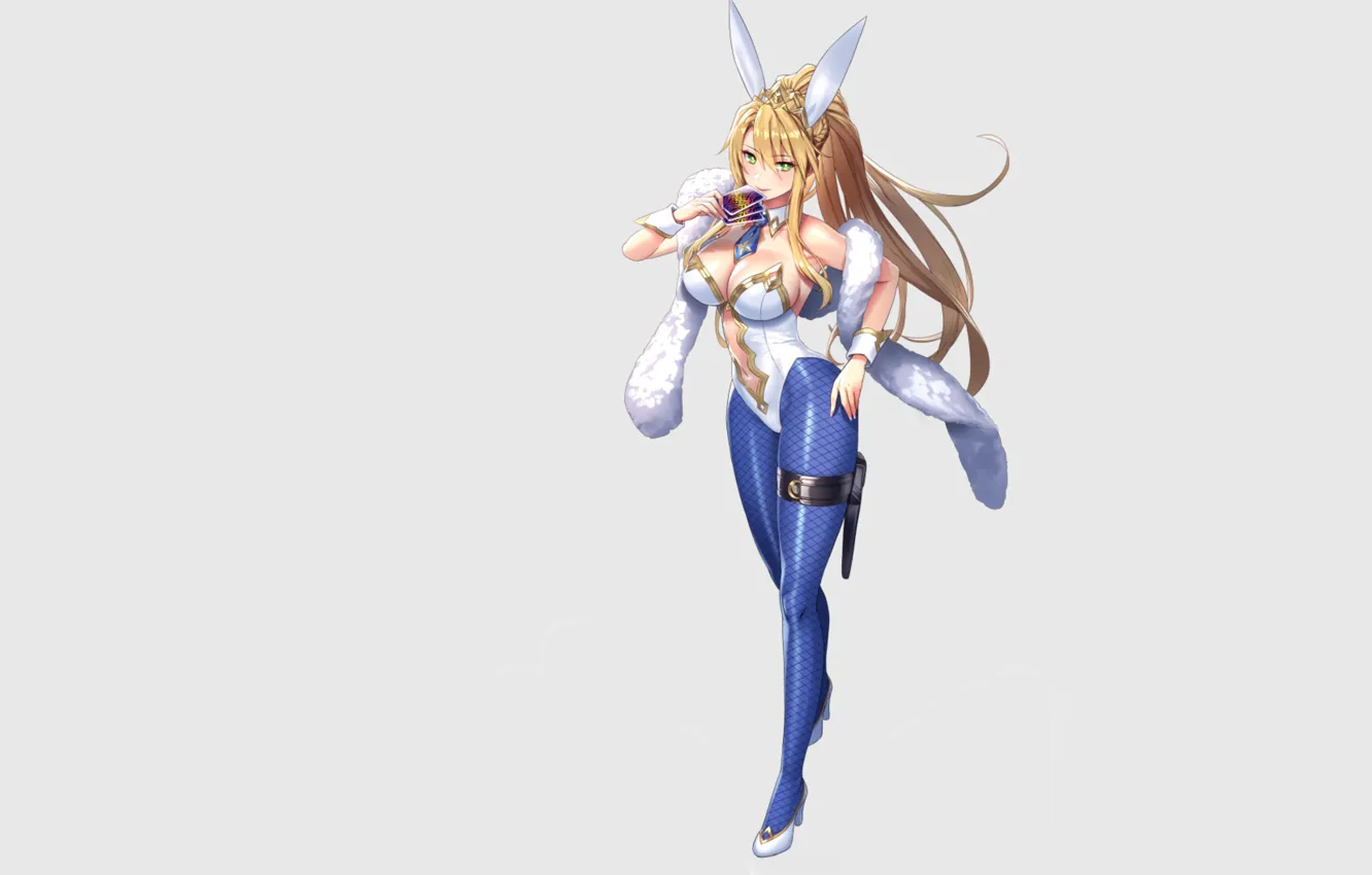 Photo wallpaper girl, hot, sexy, boobs, anime, blonde, breasts, babe