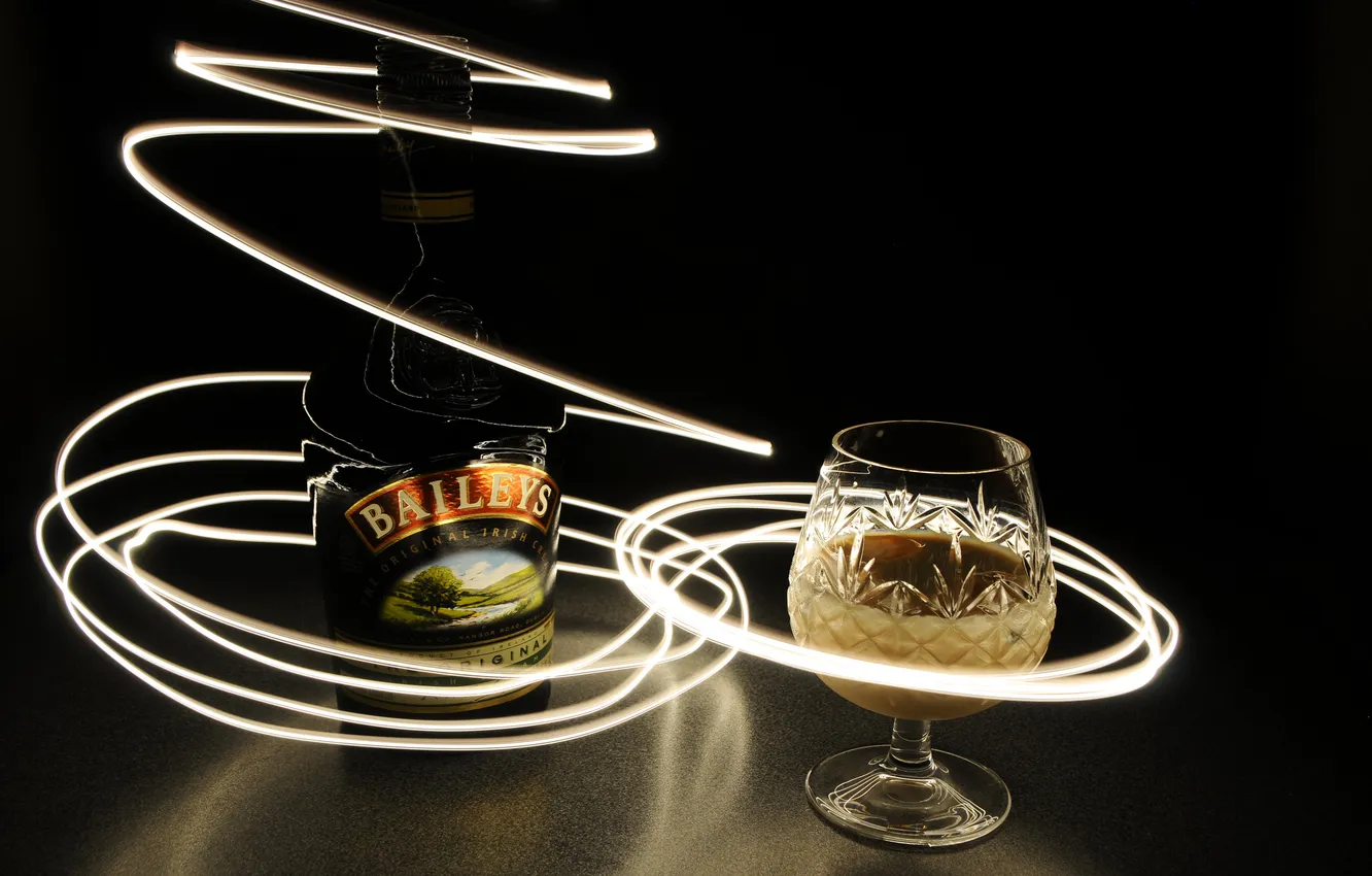 Photo wallpaper glass, bottle, Baileys, Baileys, Irish liqueur