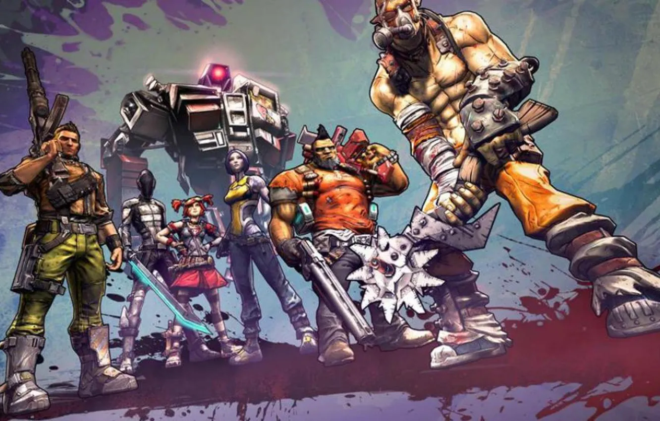 Photo wallpaper Maya, Borderlands 2, Zer0, Axton, Characters