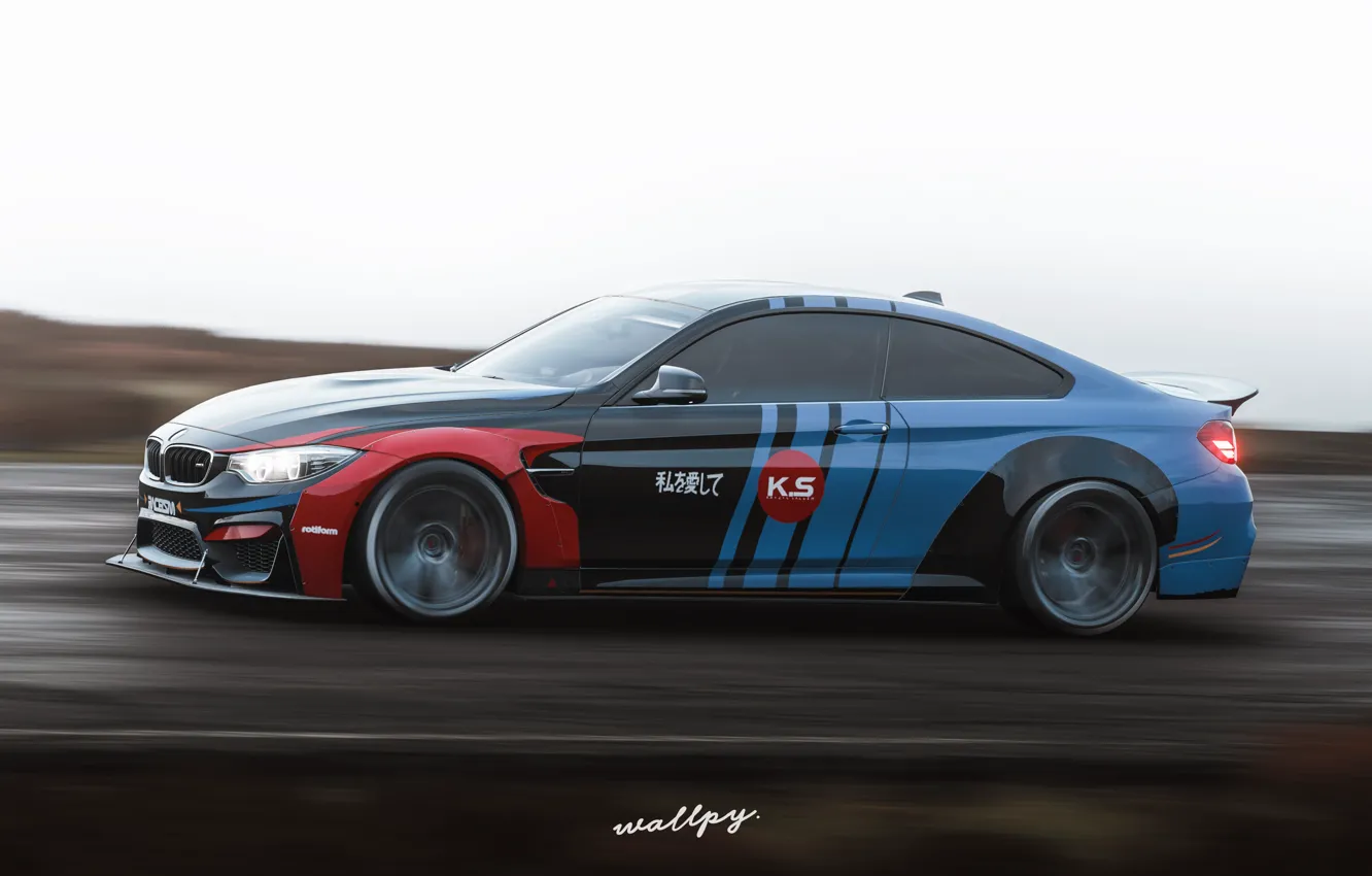 Photo wallpaper speed, Microsoft, BMW M4, Game Art, Forza Horizon 4, by Wallpy
