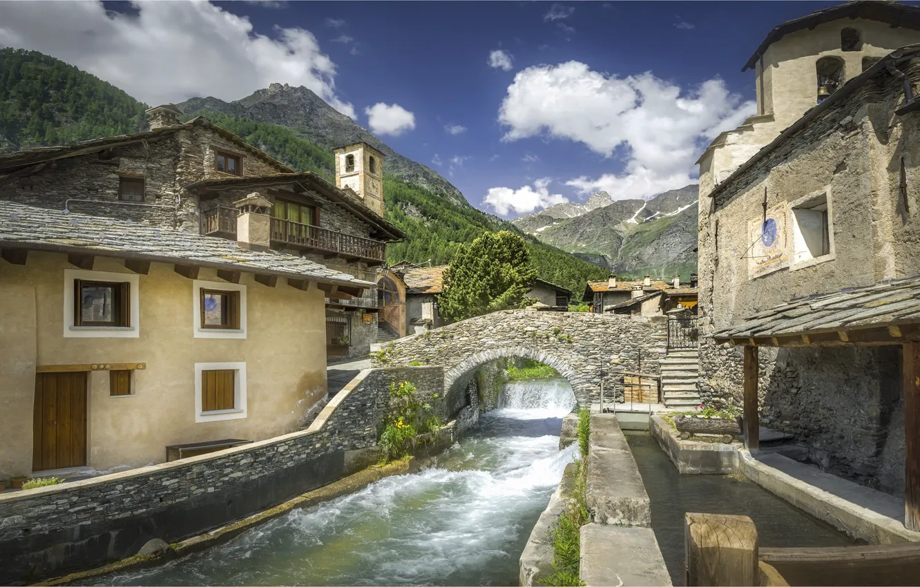 Photo wallpaper mountains, Italy, Piedmont