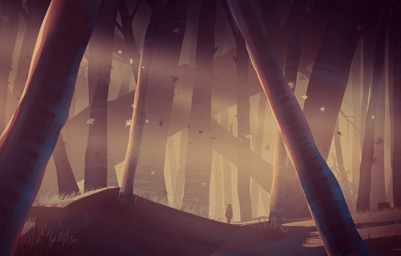 Photo wallpaper forest, leaves, trees, Gaia