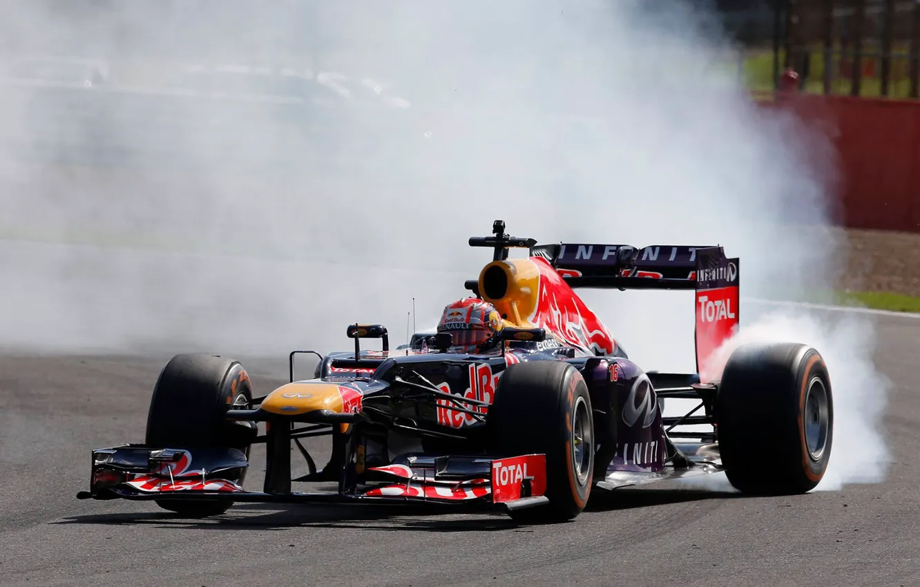 Photo wallpaper Smoke, Formula 1, Red Bull