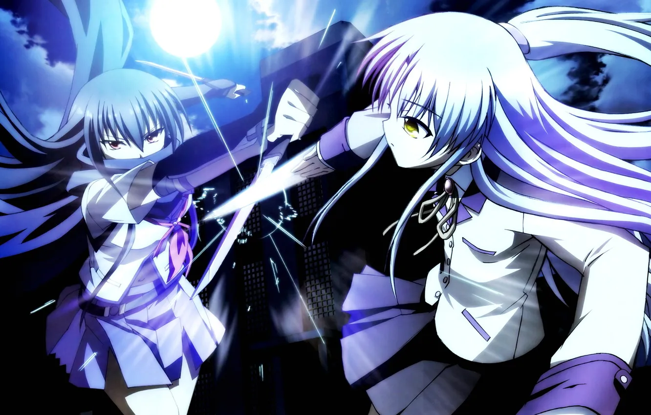 Photo wallpaper sword, fight, Angel Beats!, tenshi, Kanade