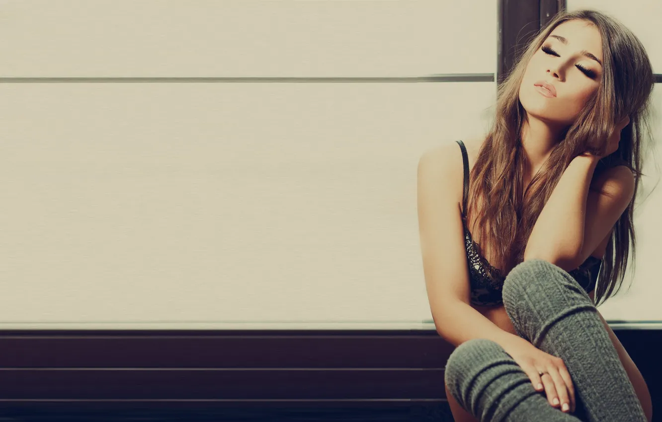 Photo wallpaper light, linen, makeup, window, beauty