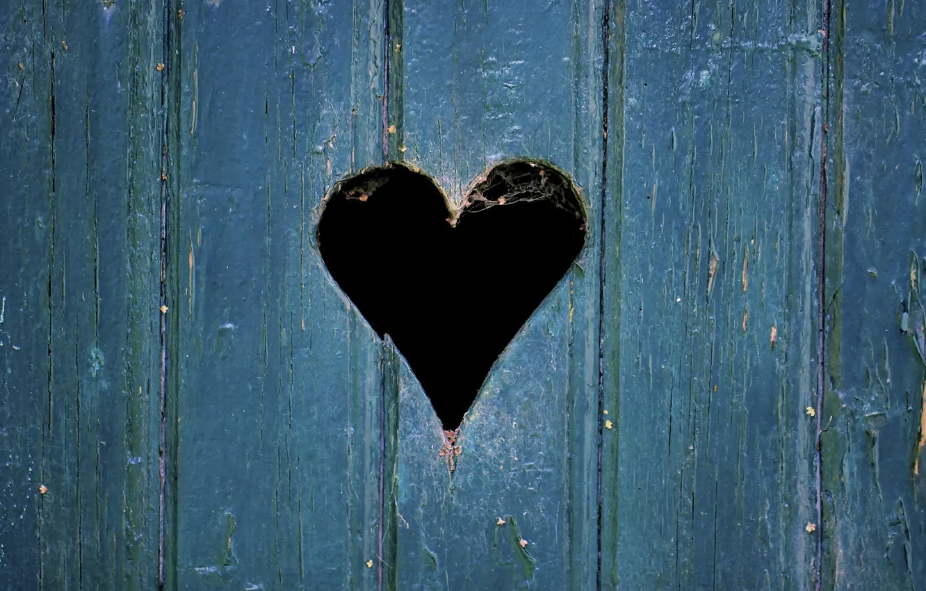 Photo wallpaper heart, Board, the door
