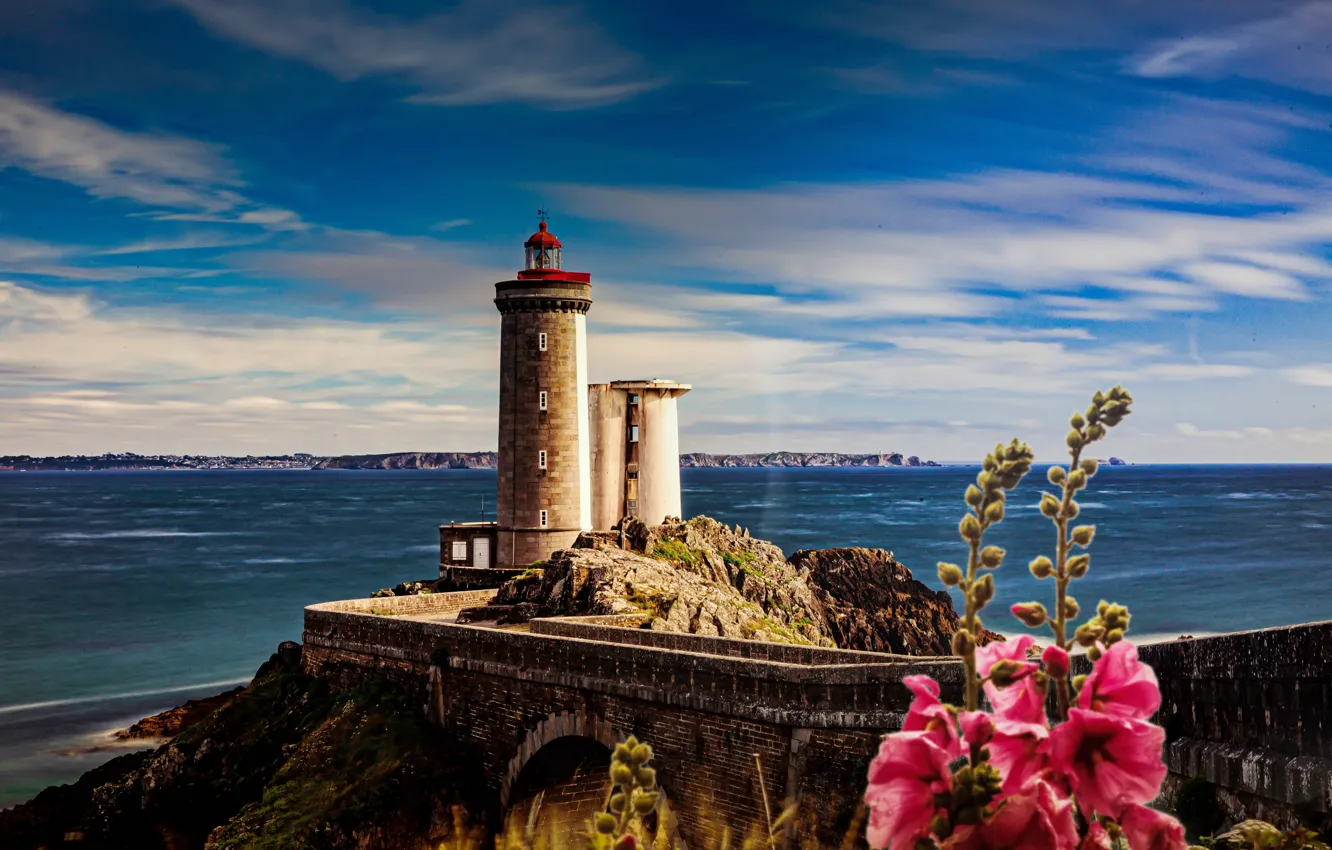 Photo wallpaper France, lighthouse, Brittany