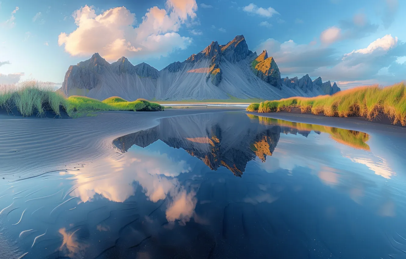 Photo wallpaper forest, landscape, mountains, lake