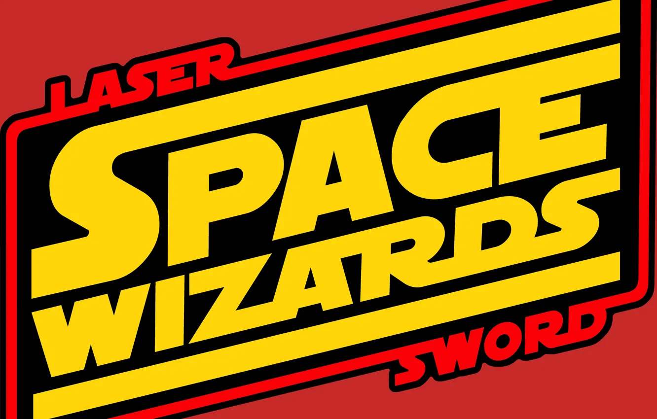 Photo wallpaper red, logo, yellow, space wizards