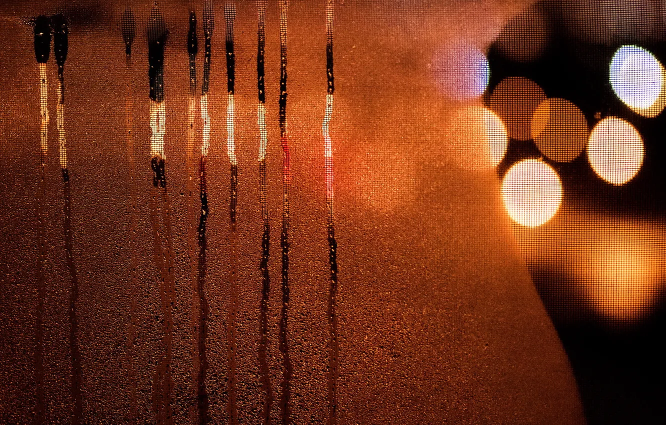 Photo wallpaper glass, lights, background