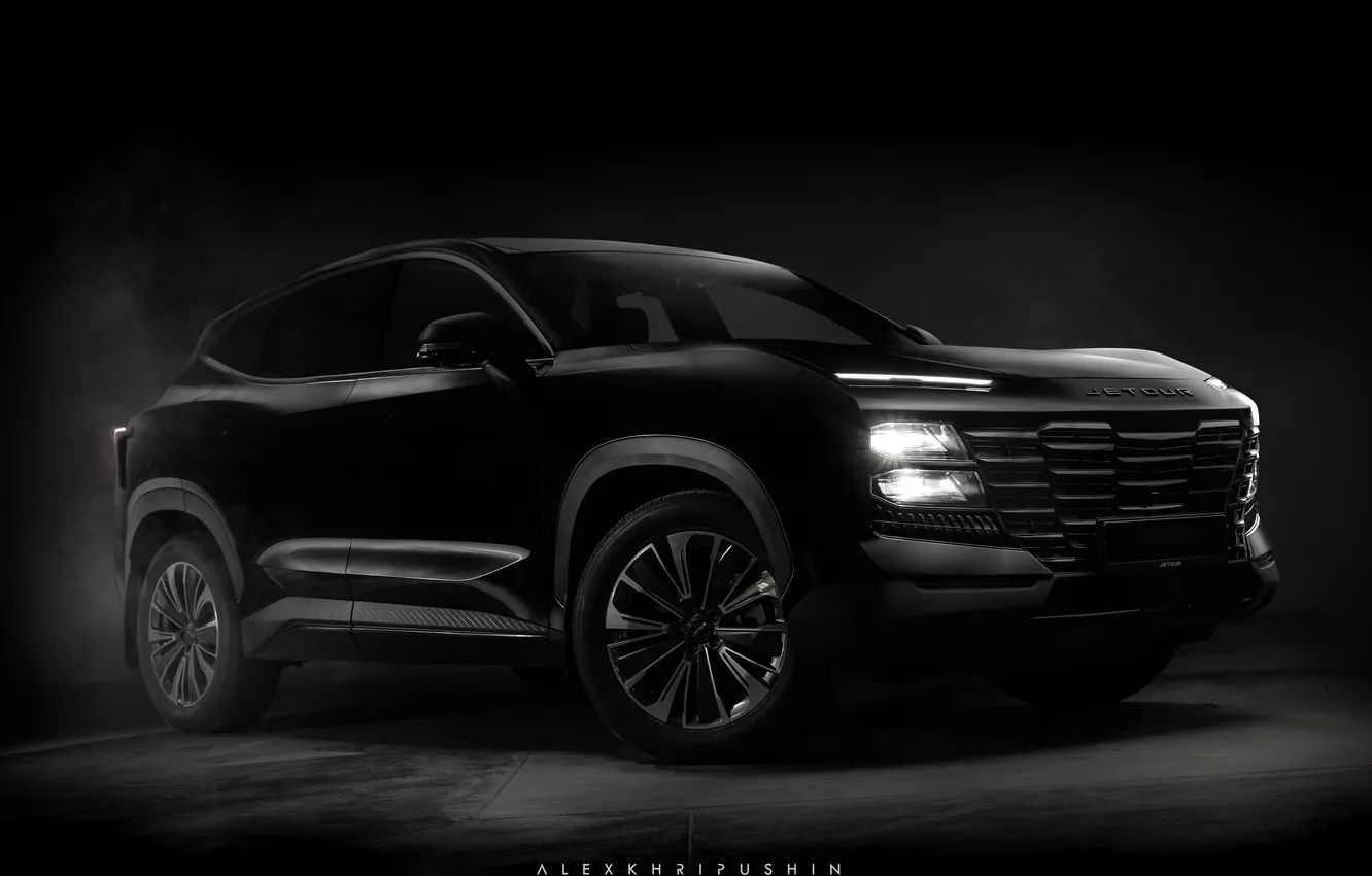 Photo wallpaper background, SUV, monochrome, crossover, Jetour Dasheng, Alexander Khripushin, Chery Jetour Dasheng