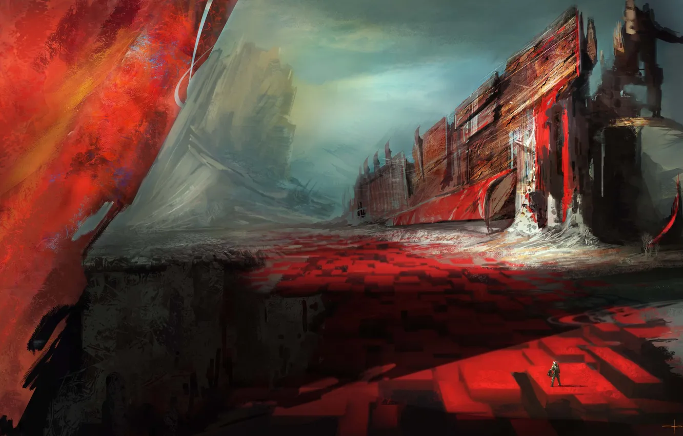 Photo wallpaper rocks, people, art, structure