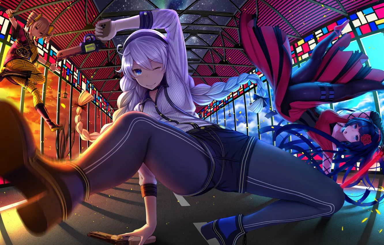 Photo wallpaper girls, anime, art, poses, benghuai xueyuan, honkai impact