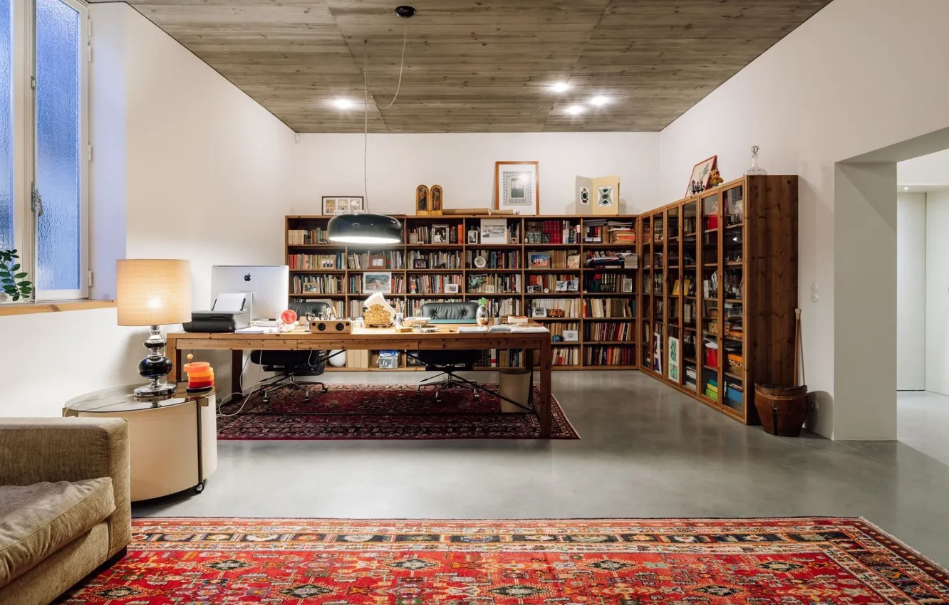 Photo wallpaper interior, office, home office, House in Costa do Castelo, by Bak Gordon Arquitectos