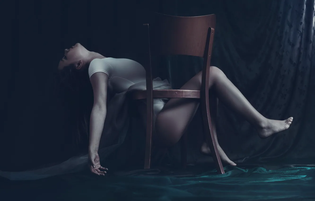 Photo wallpaper girl, fantasy, art, chair, dollhouse, Maja Ienascu