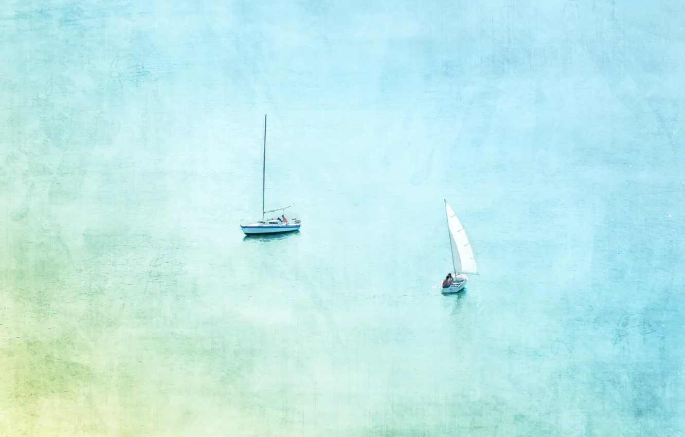 Photo wallpaper lake, style, background, boats