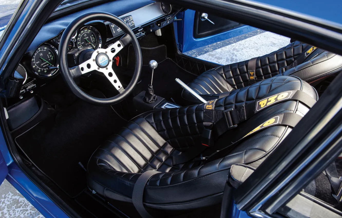 Photo wallpaper Renault, 1973, Alpine, steering wheel, Renault Alpine A110