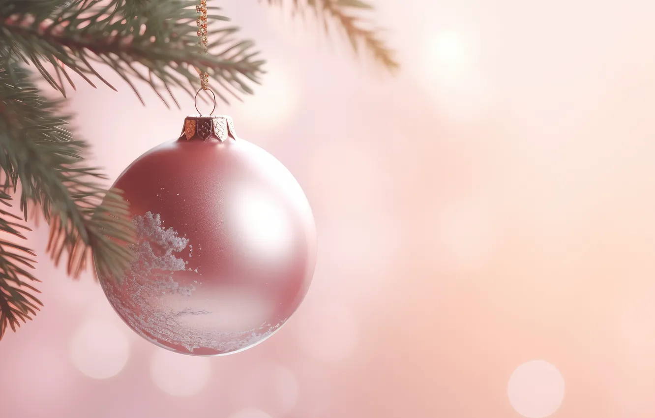 Photo wallpaper balls, balls, new year, Christmas, pink, pink background, Christmas decorations, Christmas decorations