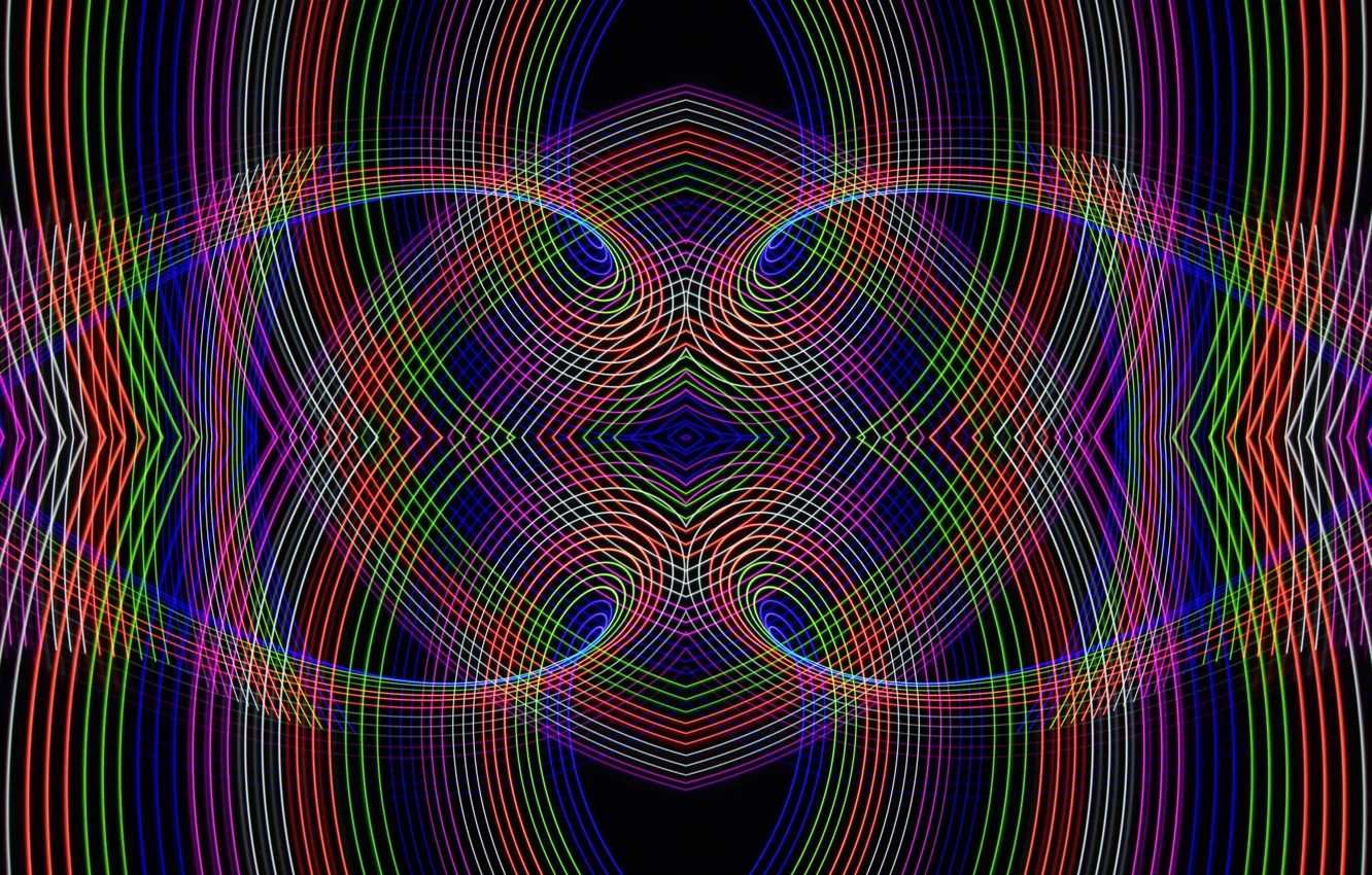 Photo wallpaper line, colored, symmetry
