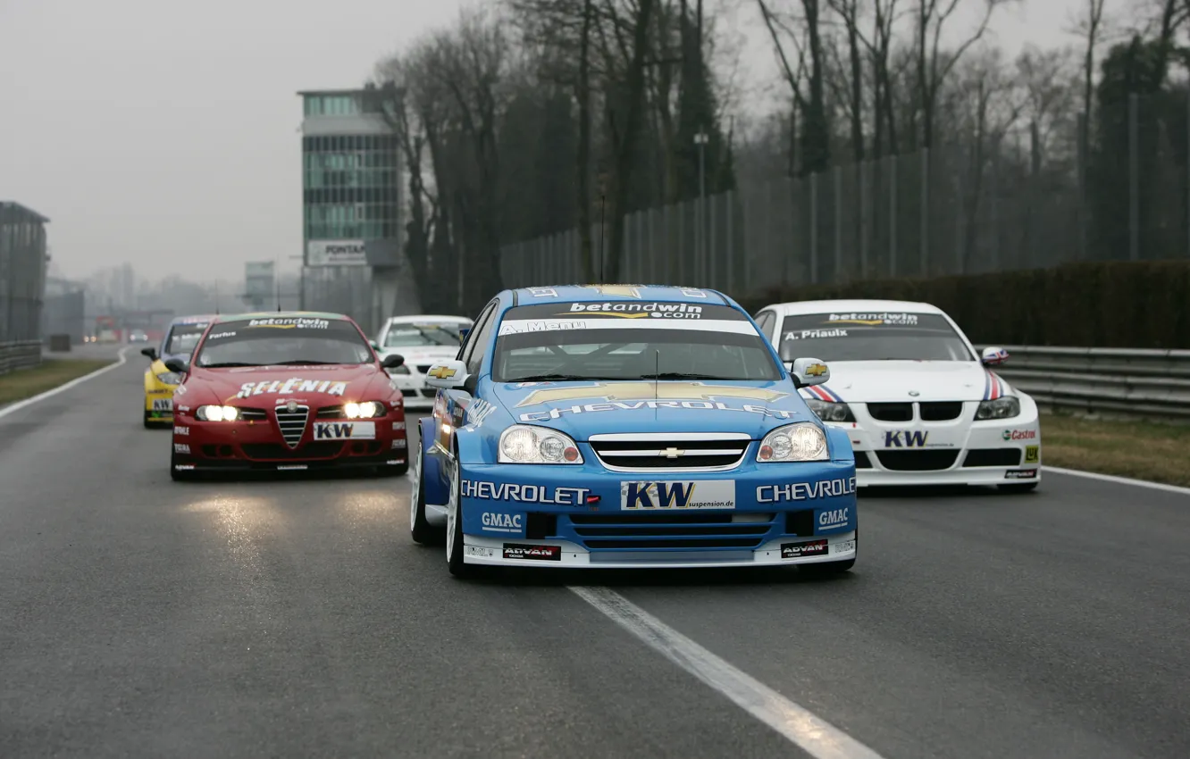 Photo wallpaper road, background, race, track, fight, BMW, Alfa Romeo, car