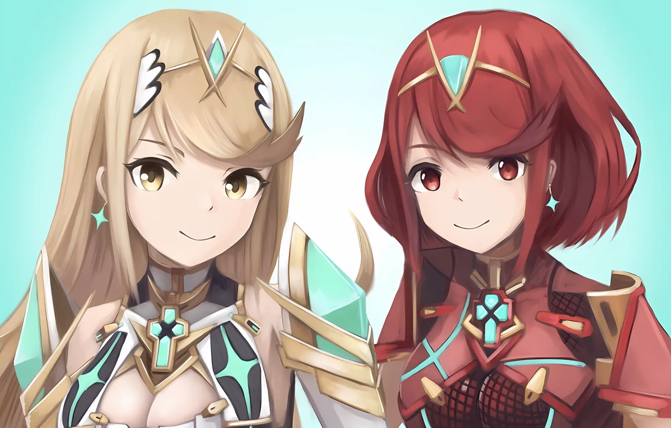 Photo wallpaper sexy, cleavage, blouse, long hair, girls, boobs, anime, beautiful