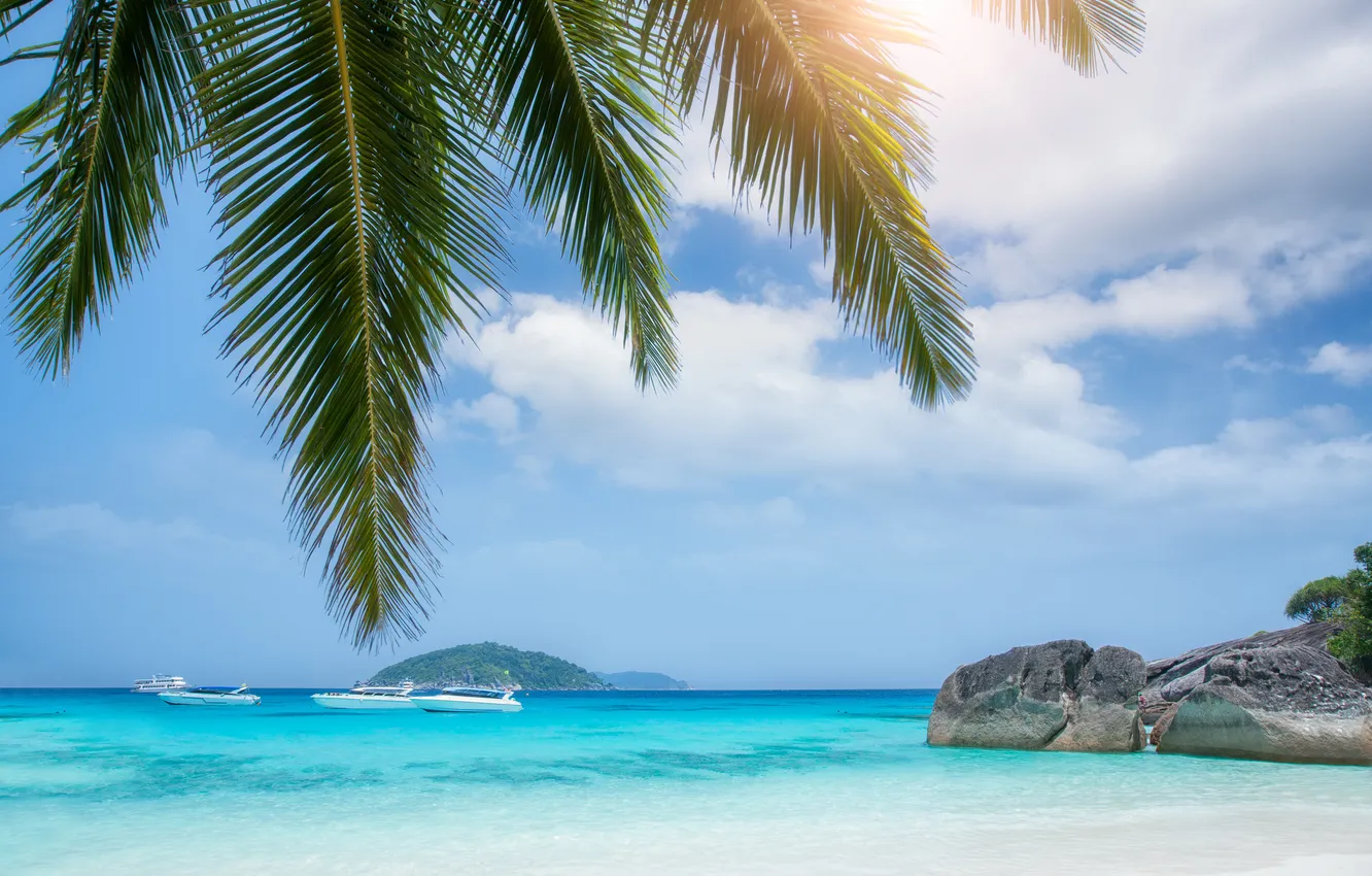 Photo wallpaper water, yacht, Similan islands, Similan Islands