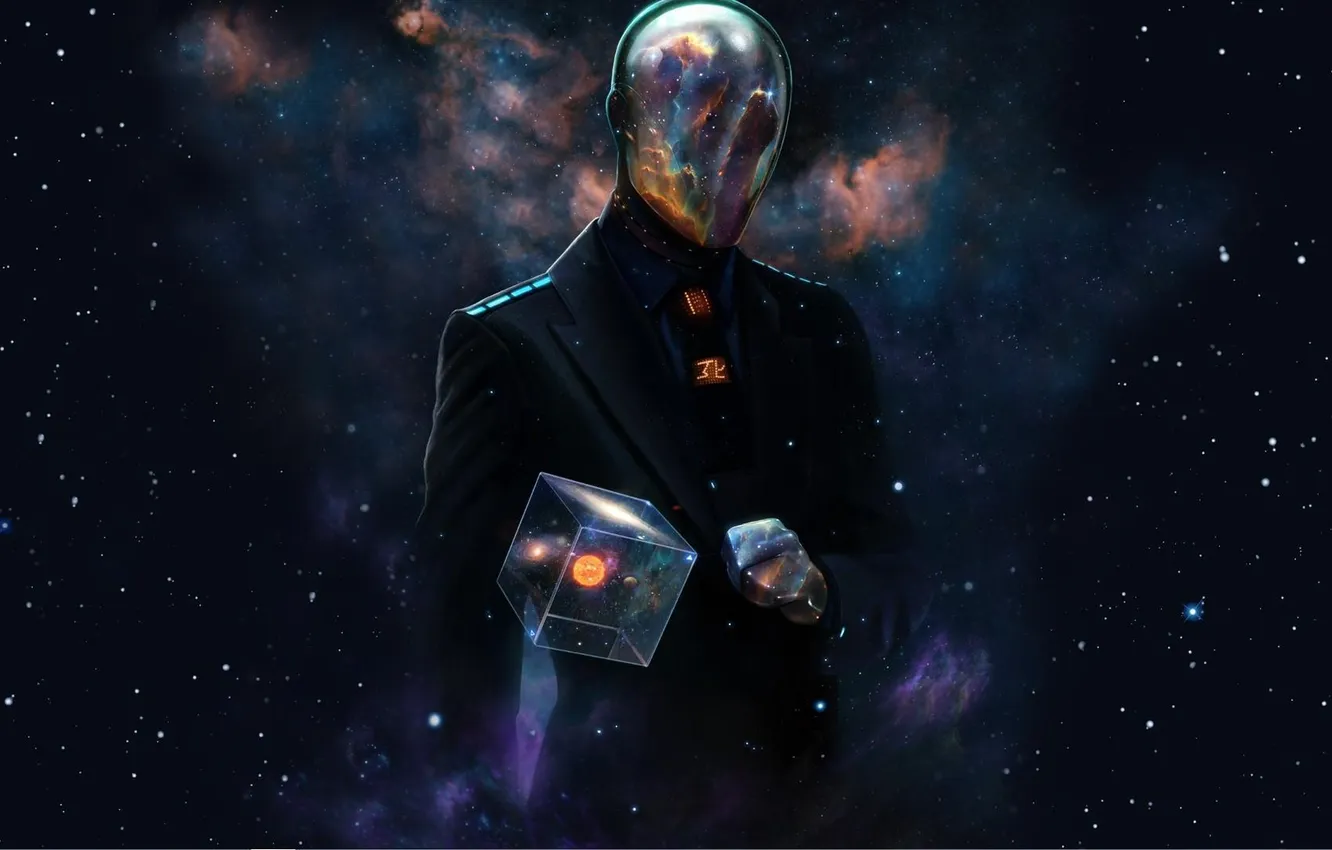 Photo wallpaper the universe, the game, cube, jacket, Slenderman