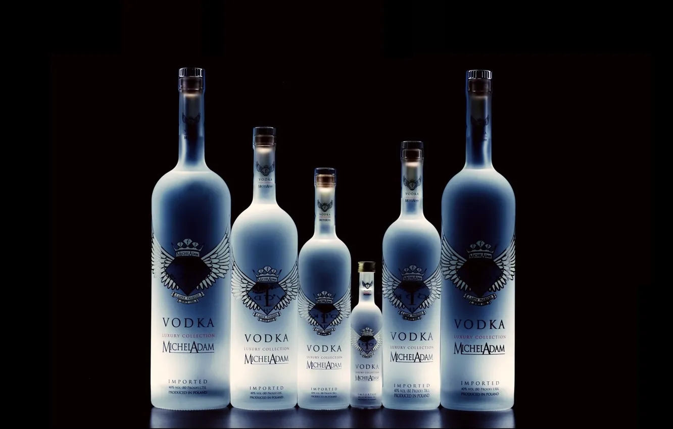 Photo wallpaper glass, bottle, alcohol, vodka, brand