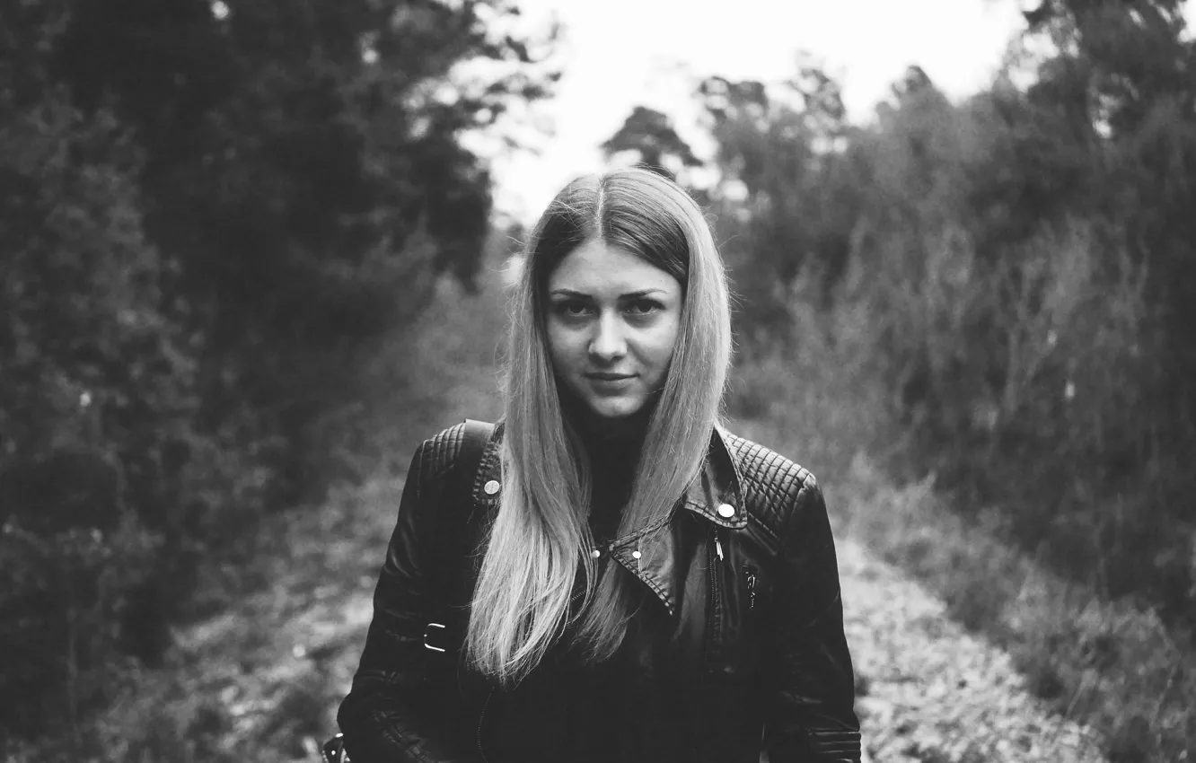 Photo wallpaper look, girl, nature, black and white, beautiful, Anastasia Samsonova