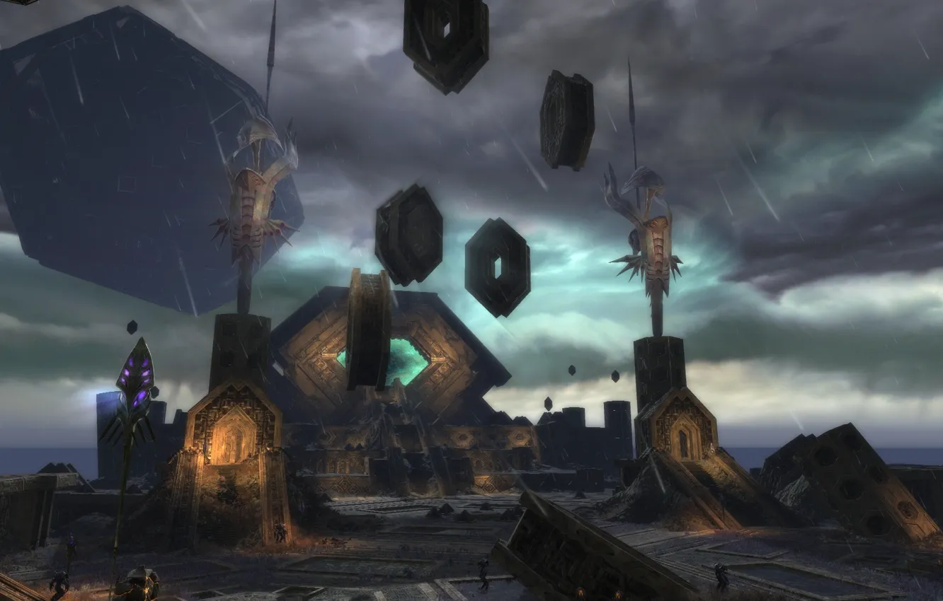 Photo wallpaper clouds, rain, rift