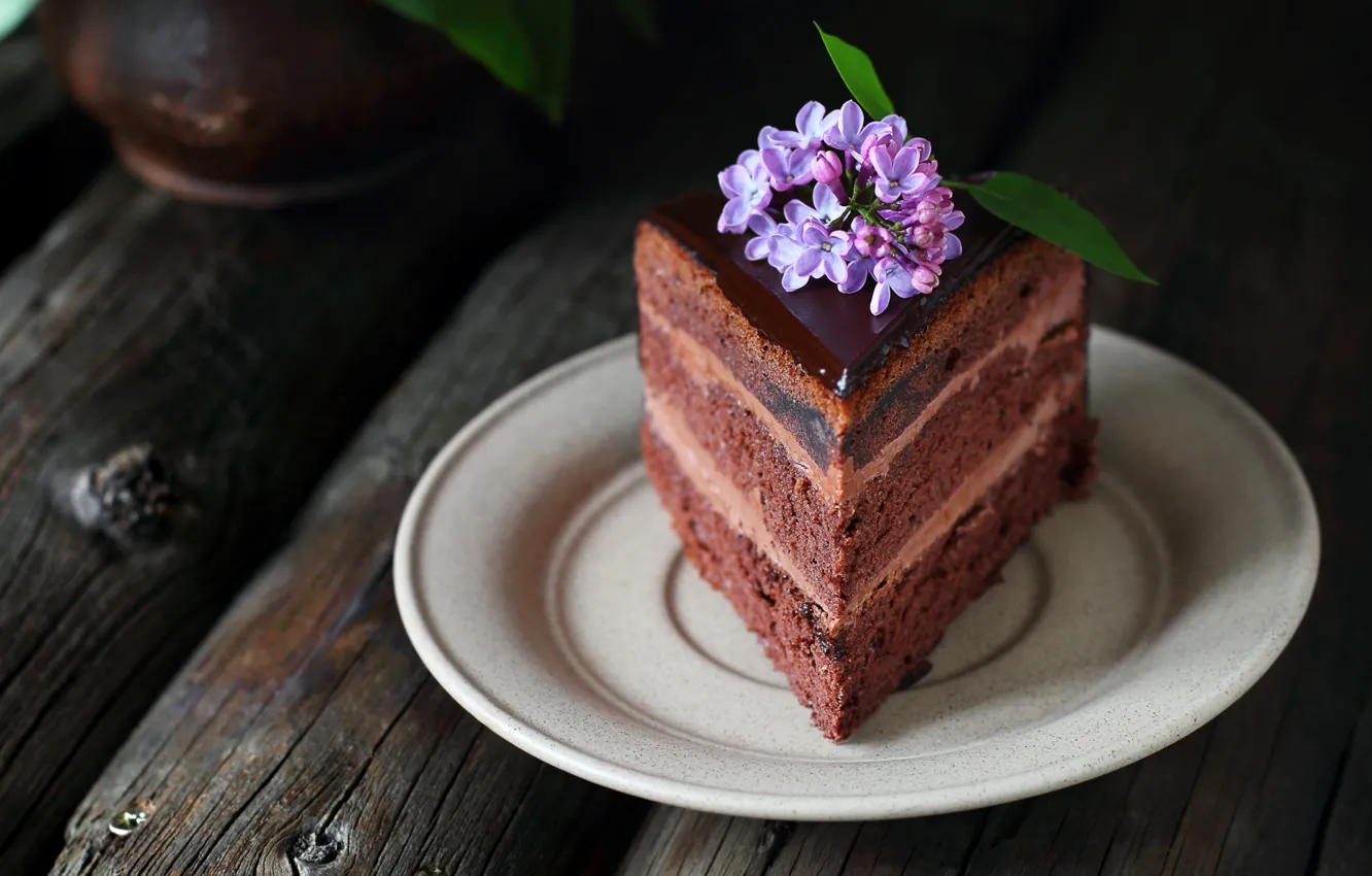 Photo wallpaper chocolate, cake, lilac