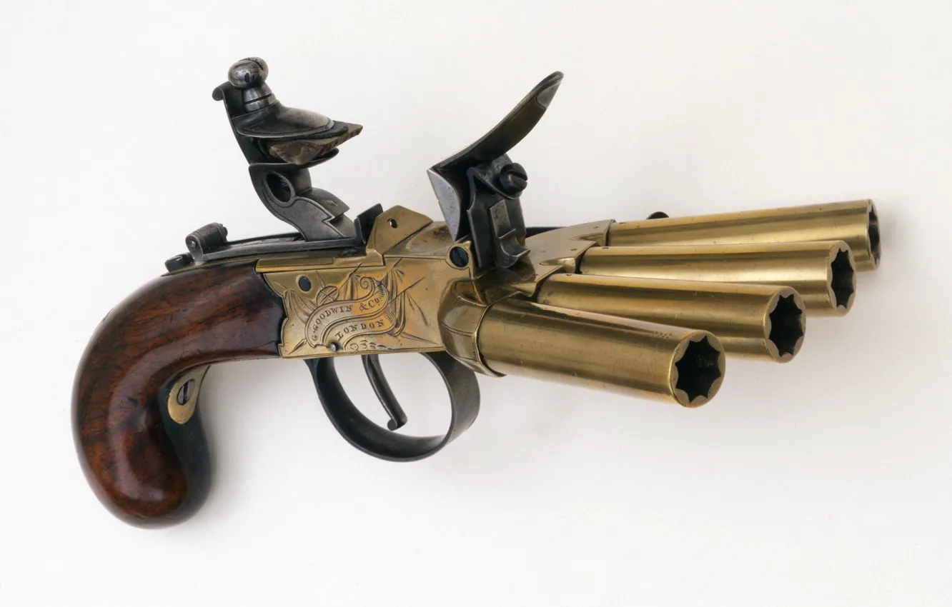 Photo wallpaper gun, weapons, vintage, Pepper-box, UK