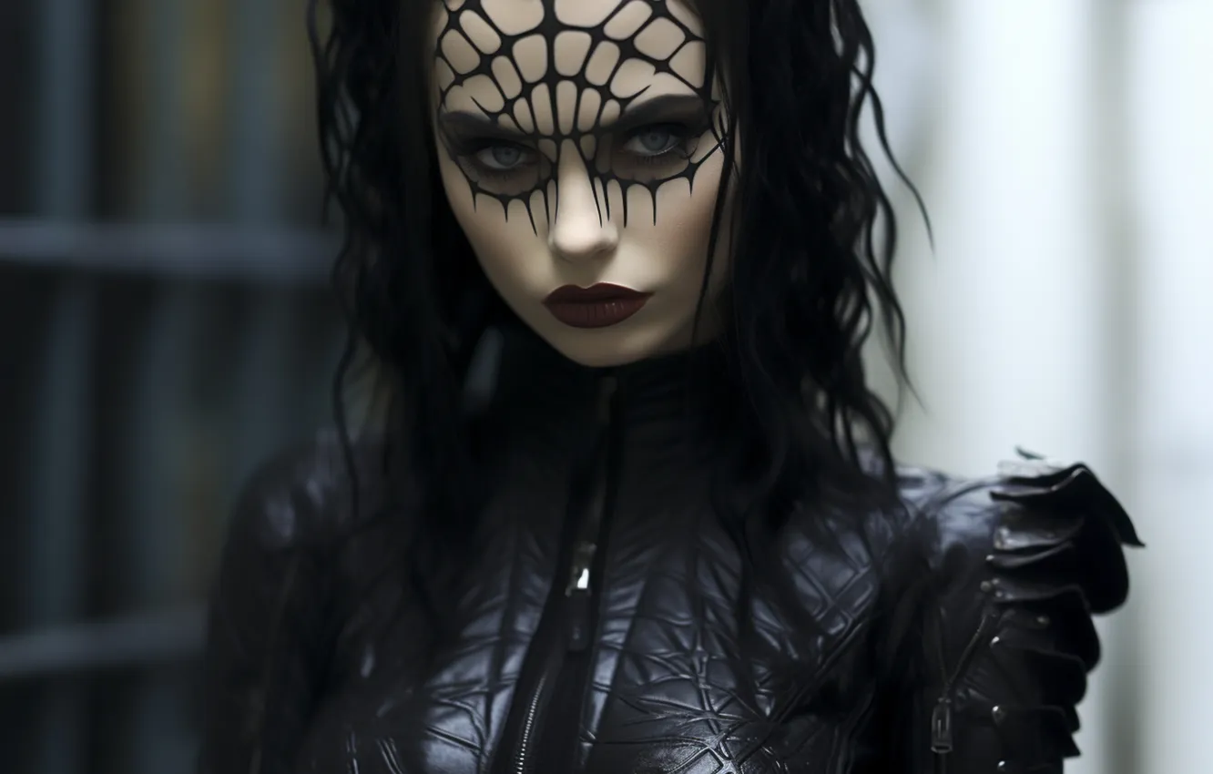 Photo wallpaper look, girl, face, portrait, AI art, neural network