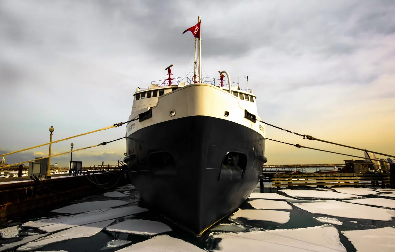 Photo wallpaper the city, ship, port