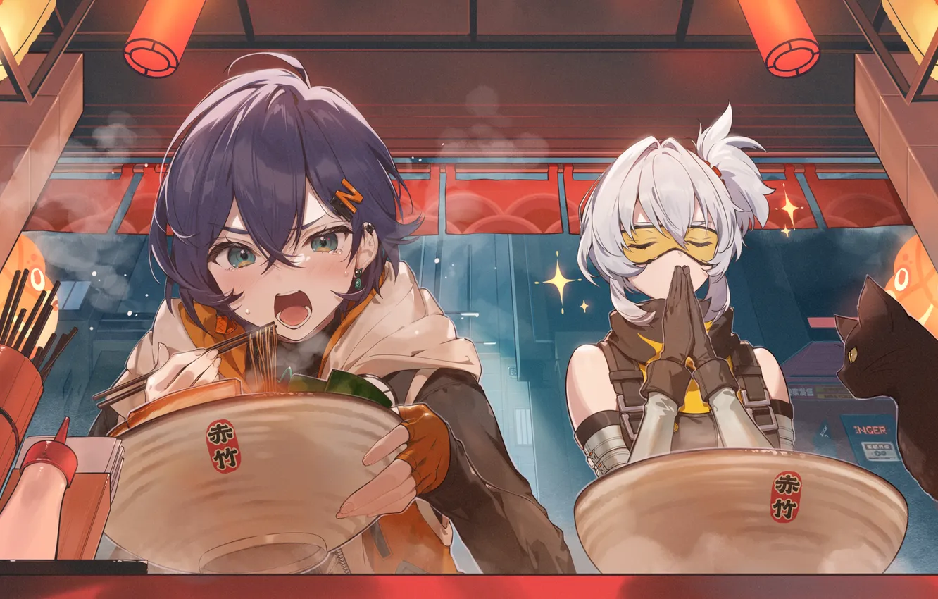 Photo wallpaper cat, girl, food, Belle, soldier 11, Zenless Zone Zero