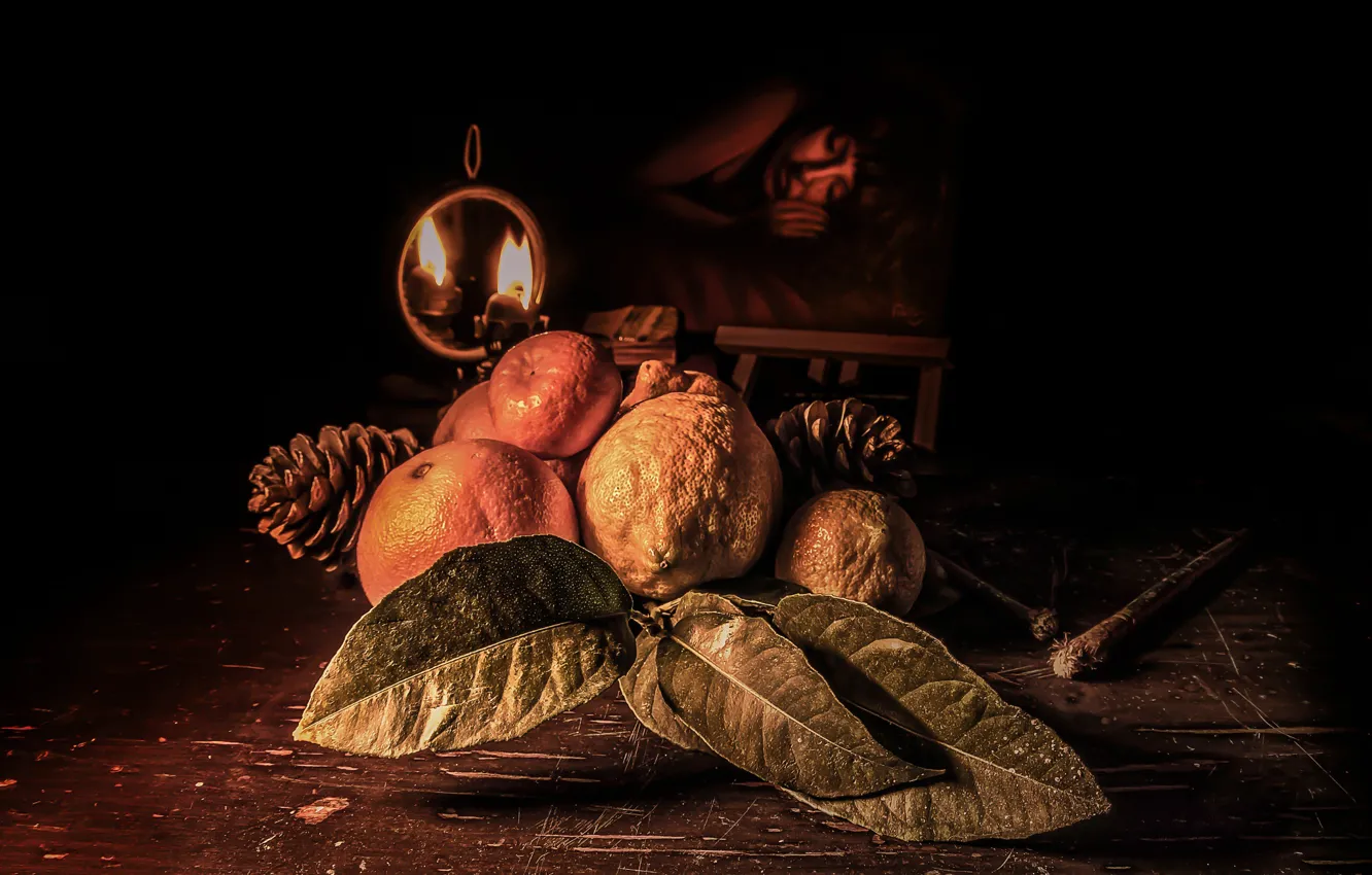 Photo wallpaper art, fruit, bumps, vintage