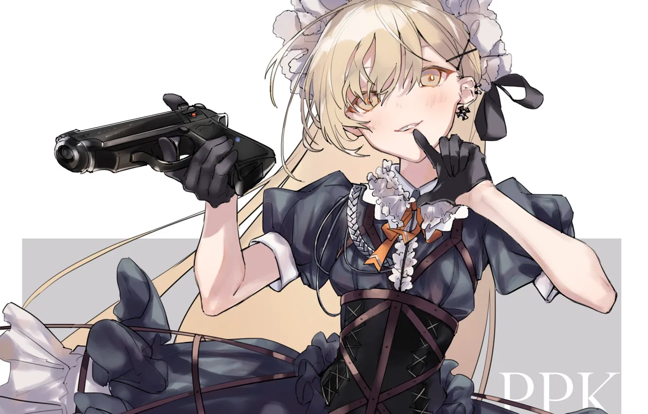 Photo wallpaper girl, gun, art, PPK, Girls Frontline, Girls front