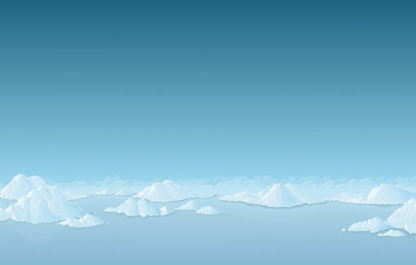 Photo wallpaper snow, blue, Minimalism