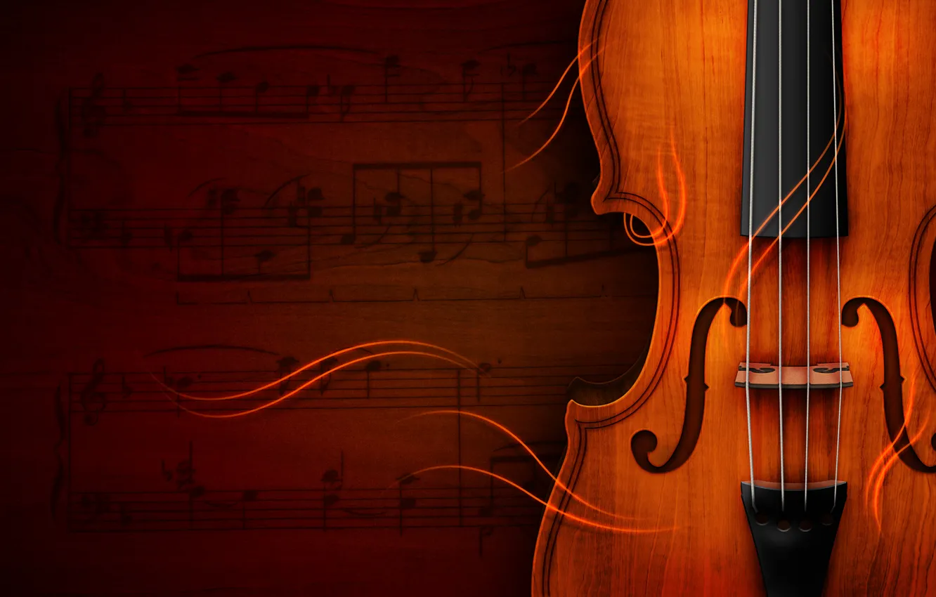 Photo wallpaper notes, music, violin