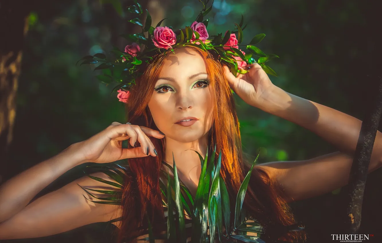 Photo wallpaper girl, flowers, face, photographer, girl, photography, photographer, Thirteen