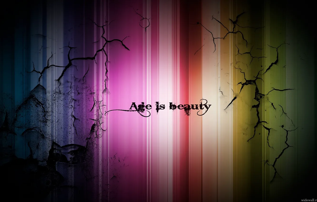 Photo wallpaper cracked, the inscription, color