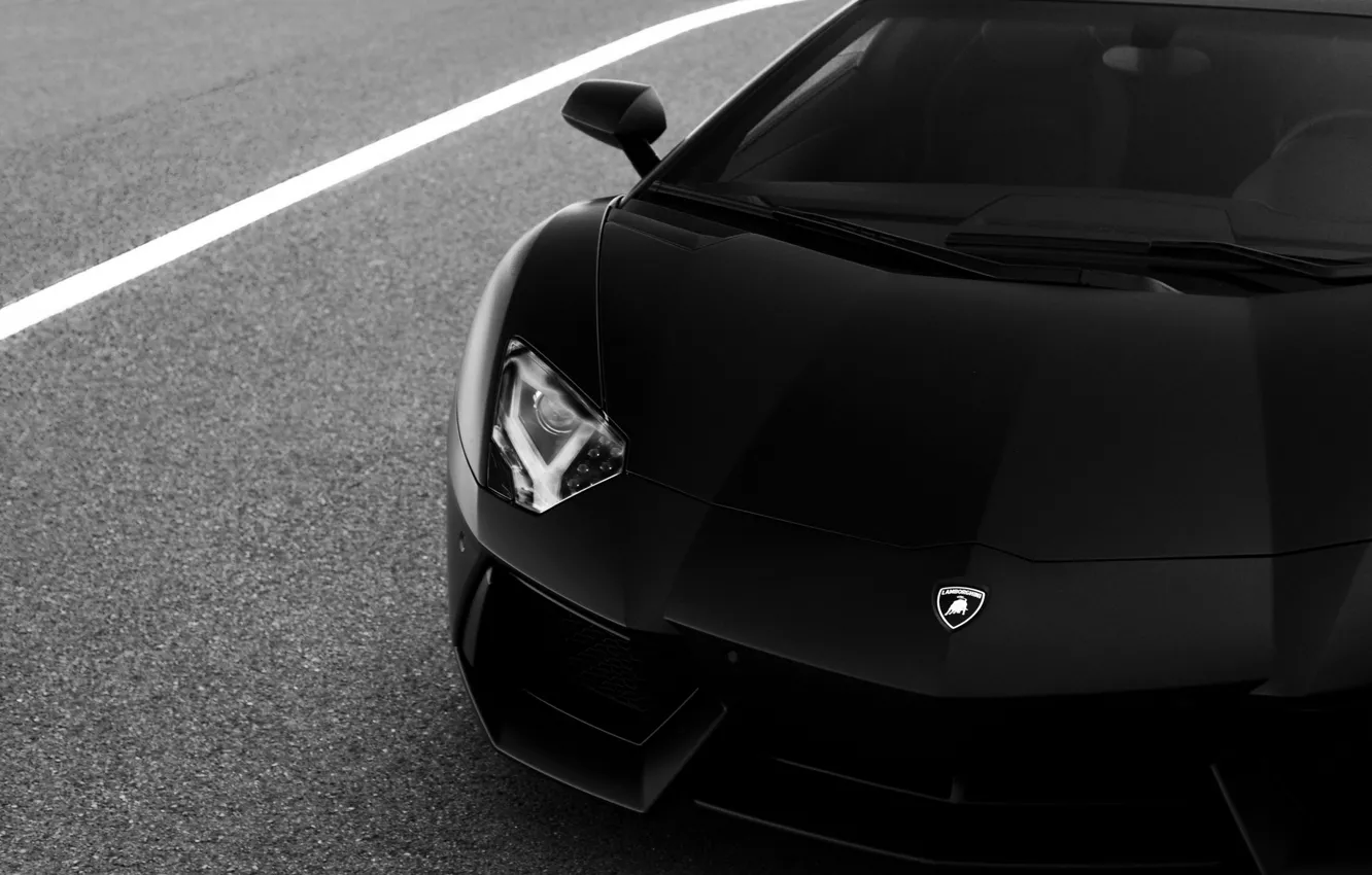Photo wallpaper black and white, supercar, lp700-4, Lamborghini, rechange, Lamborghini Aventador