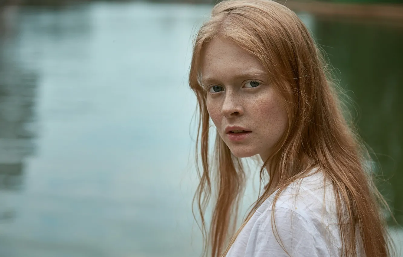 Photo wallpaper freckles, Nastya, Degtyareva Anna, natural light