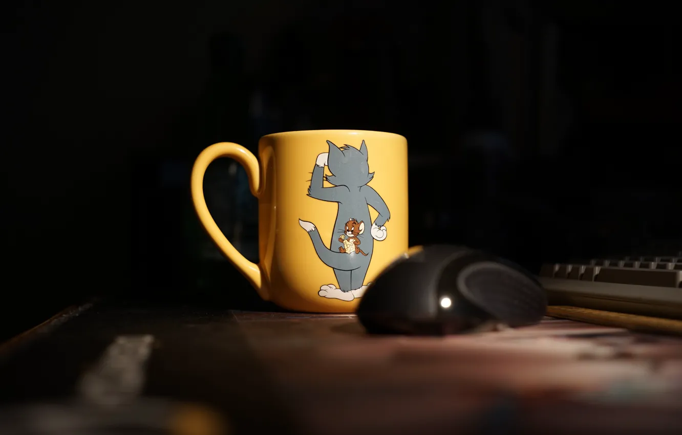 Photo wallpaper mouse, Cup, Tom and Jerry