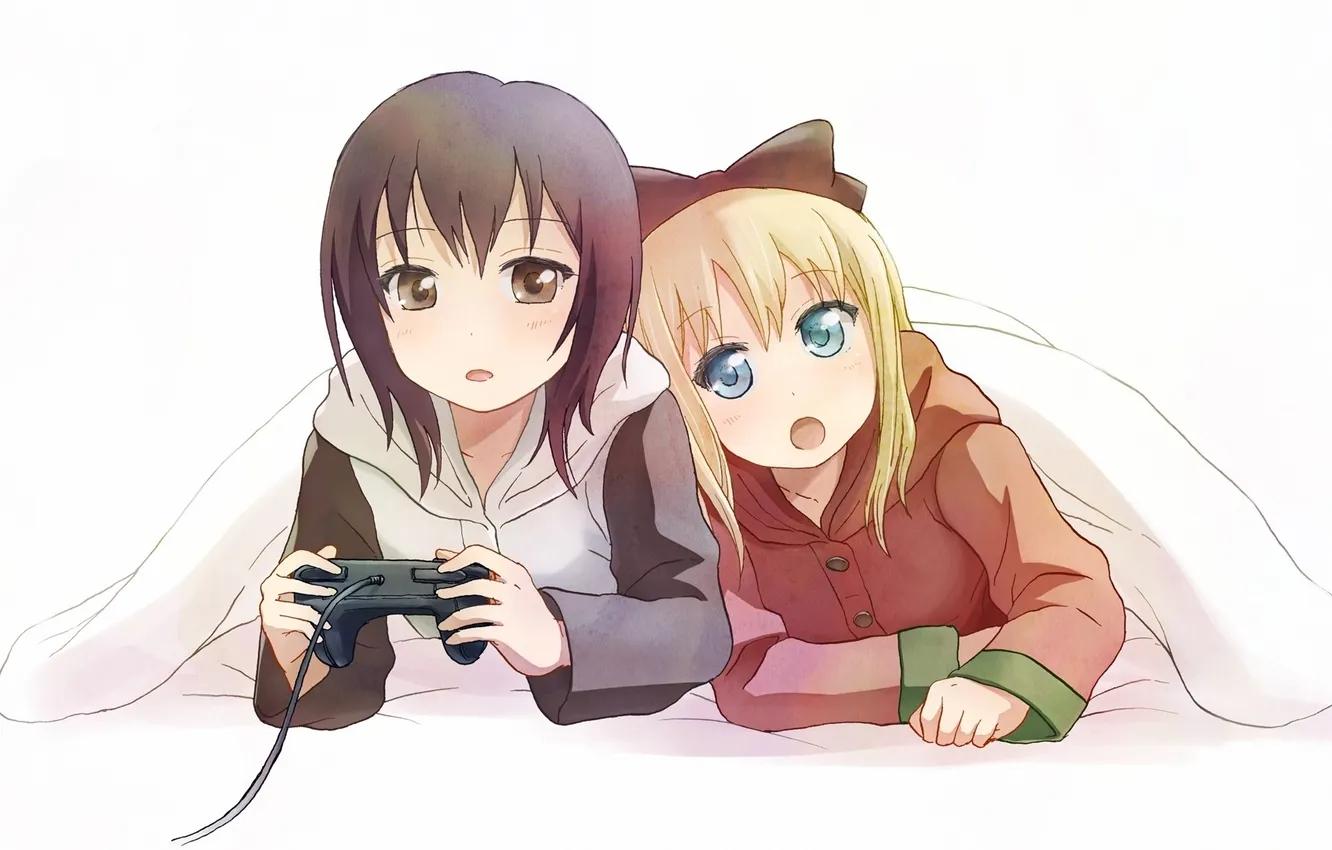 Photo wallpaper the game, anime, art, joystick, toshinou kyouko, funami yui, YuruYuri