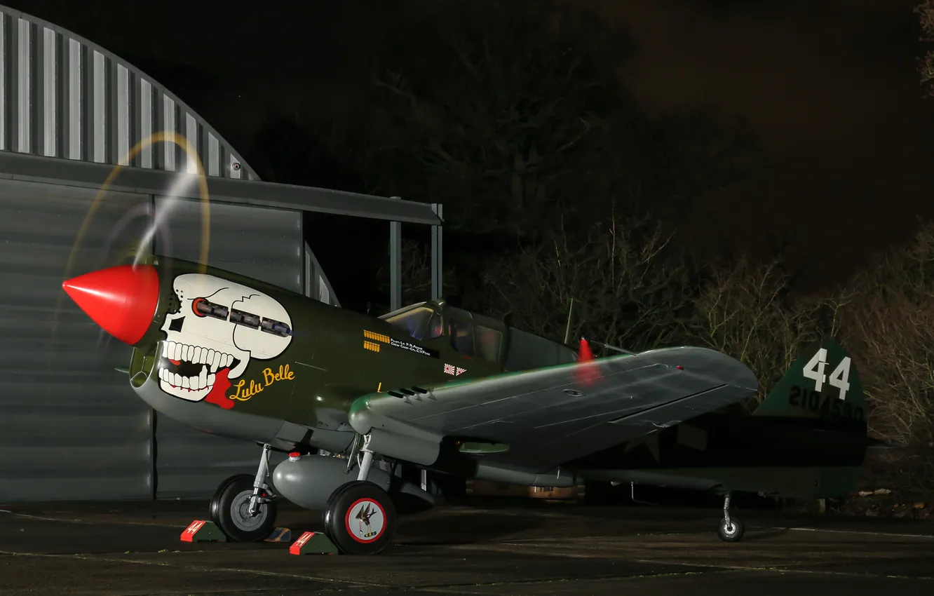 Photo wallpaper fighter, the airfield, Kittyhawk, P40