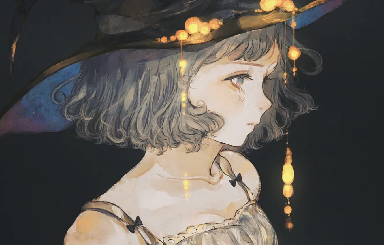 Photo wallpaper girl, witch, tear